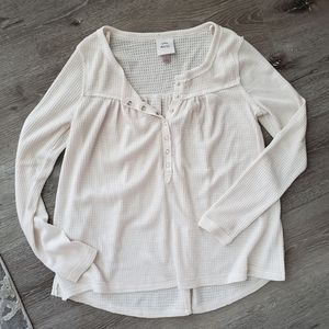 Waffle Knit Henley Tee